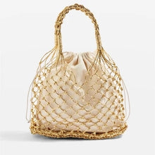 Load image into Gallery viewer, 2019 Gold Lining Straw Bag